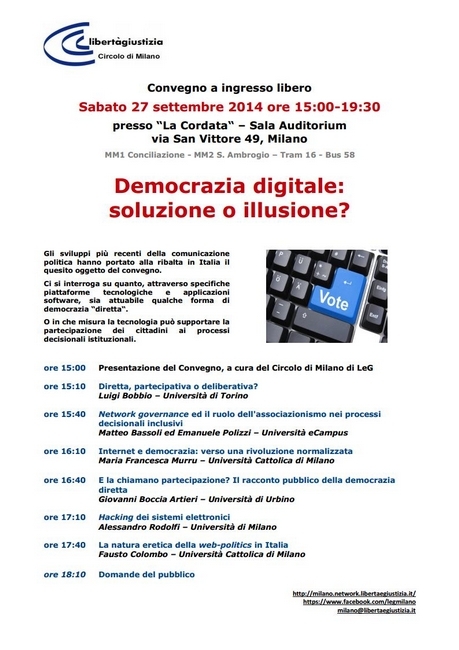 Democrazia digitale convegno a Milano